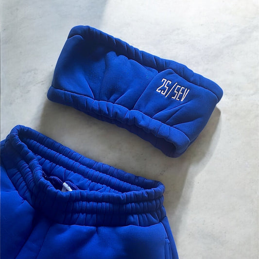 bandeau top royale blue for women - streetwear - summer set - top - tracksuit - great quality - cotton - perfect for vacation, beach or just casual days - 25/SEV