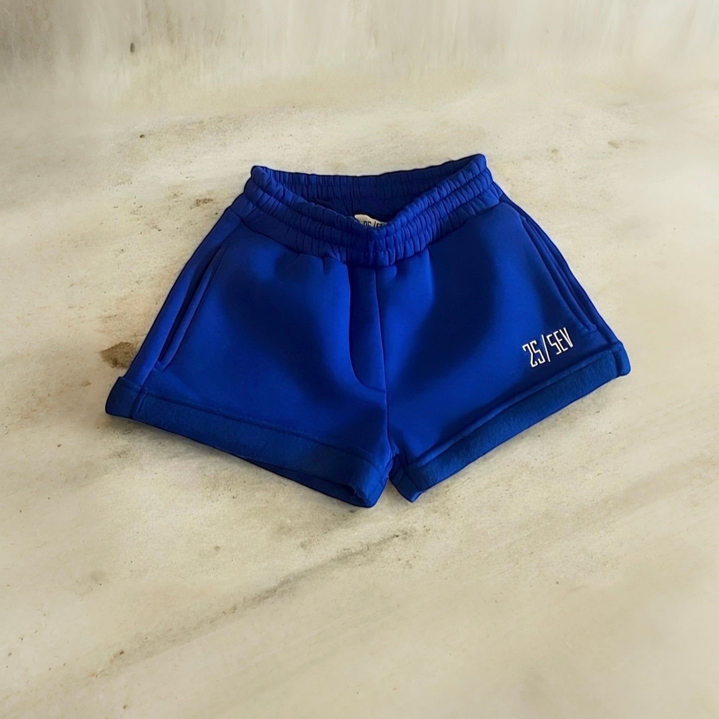 bandeau top and jogging shorts royale blue for women - streetwear - summer set - top - tracksuit - low waist - comfortable - great quality - cotton - perfect for vacation, beach or just casual days - 25/SEV