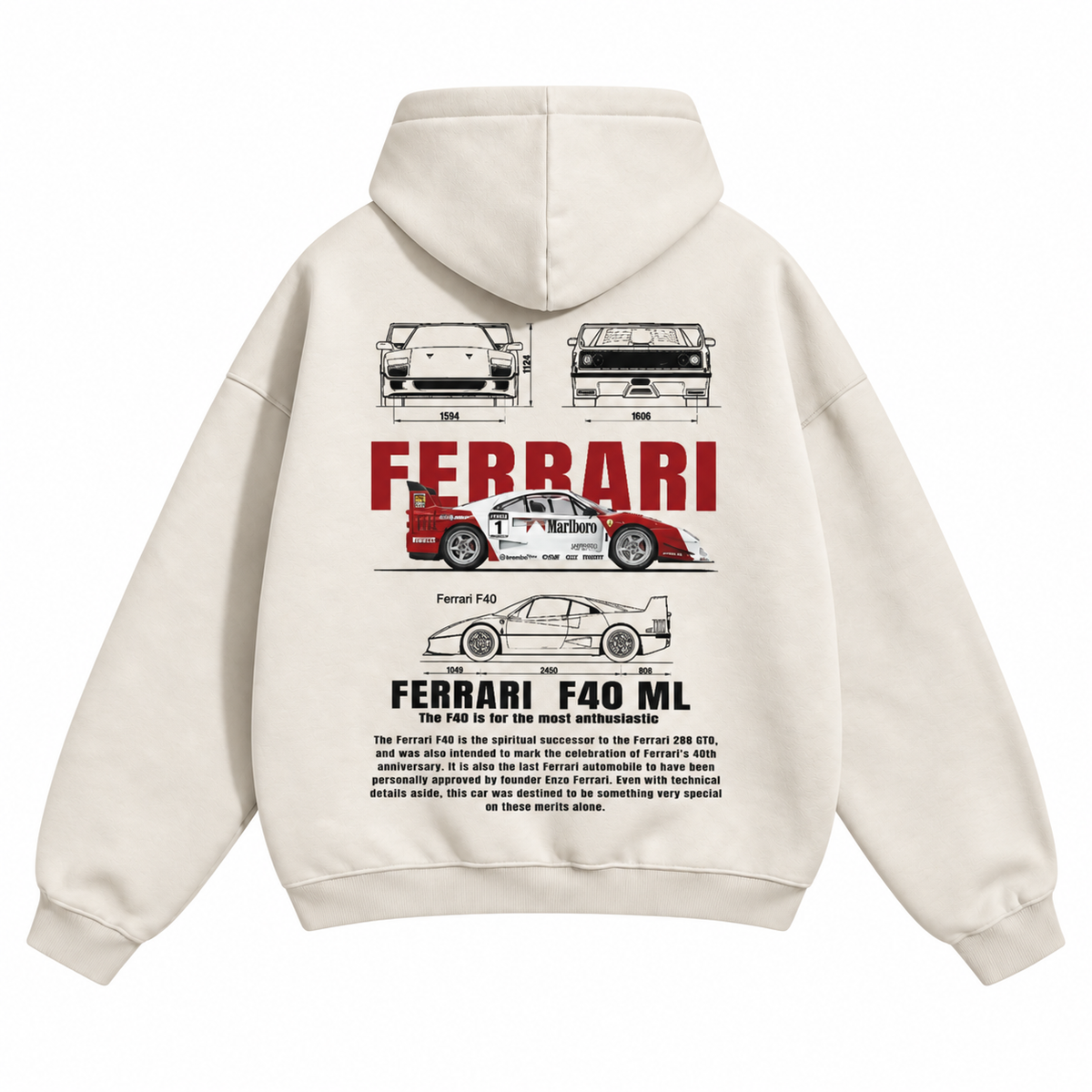 Sports Car F40 Hoodie